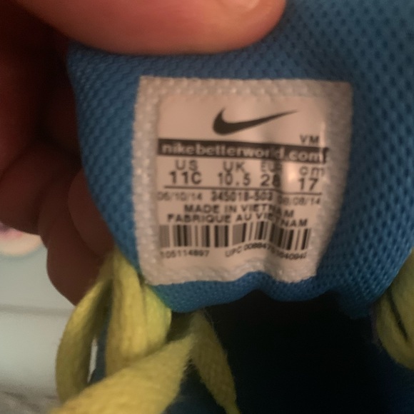 Light Blue/purple & purple/pink/yellow Nike Air Max size 11c - Picture 4 of 4